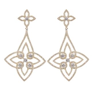 ARETES GLAM DE PLATA CON CIRCONES