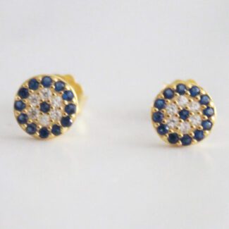 ARETES DE PLATA OJITO REDONDO CON CIRCONES