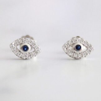 ARETES DE PLATA OJITO OVALADO CON CIRCONES