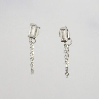 ARETES CADENA DE PLATA CON CIRCÓN