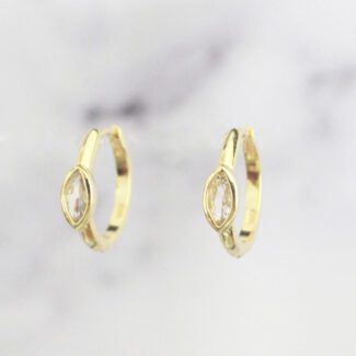 ARGOLLAS DE PLATA CON CIRCÓN MARQUESA