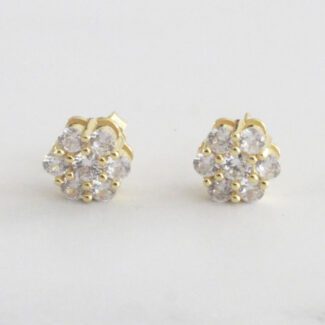 ARETES DE PLATA FLOR DE CIRCONES