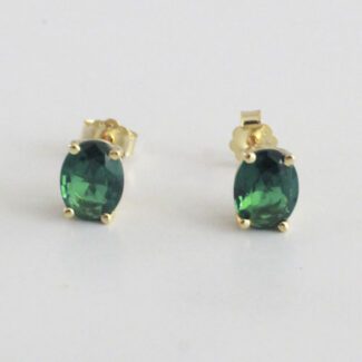 ARETES DE PLATA CON CIRCÓN VERDE