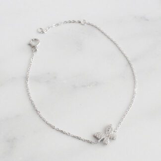 PULSERA DE PLATA CON MARIPOSA DE CIRCONES
