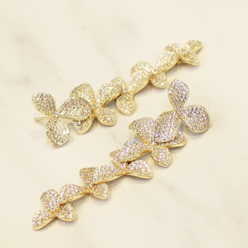 ARETES GLAM FLOR LAVANDA