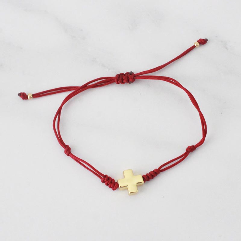 PULSERA HILO ROJO CRUZ