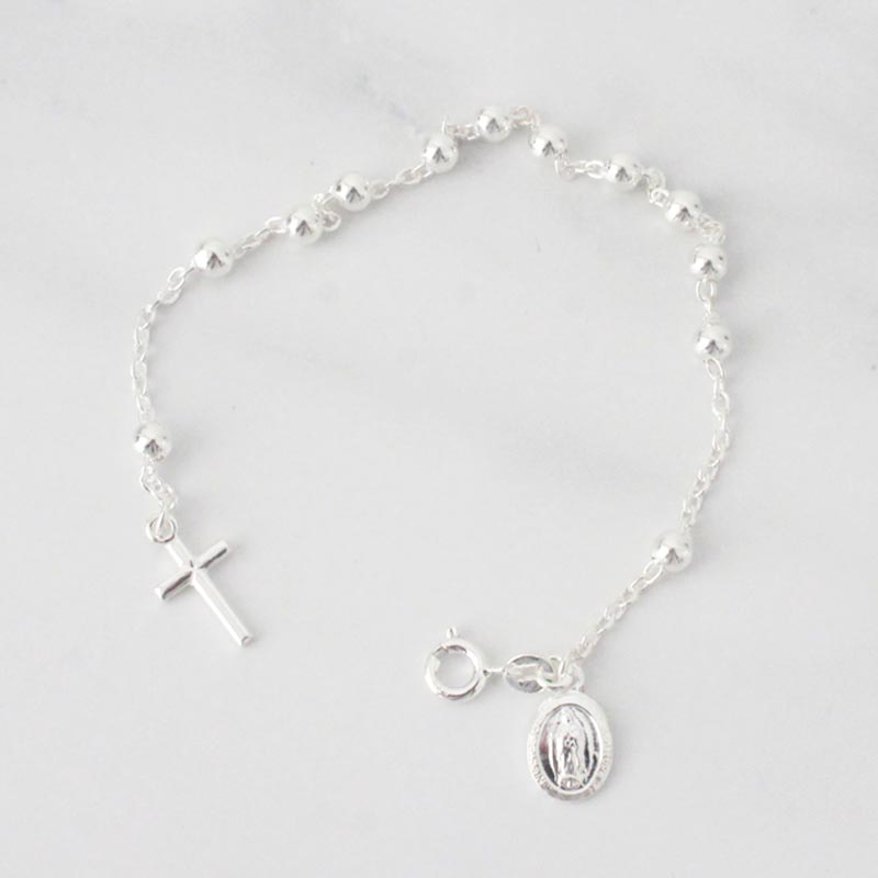 PULSERA DENARIO CRUZ Y VIRGEN