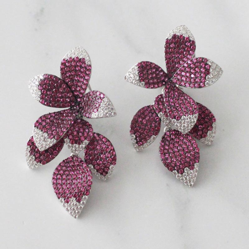 ARETES GLAM FLOR ORQUIDEAS ELEGANCE